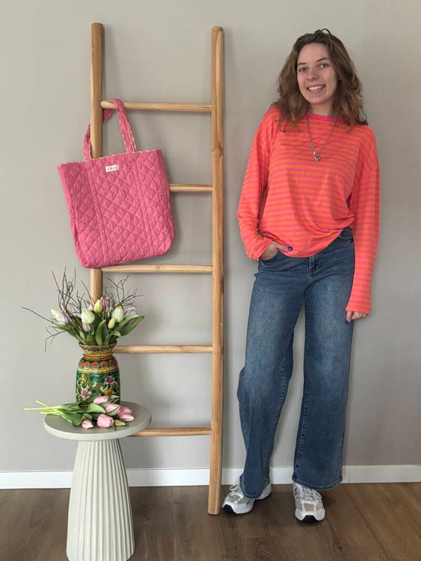 Oranje roze longsleeve