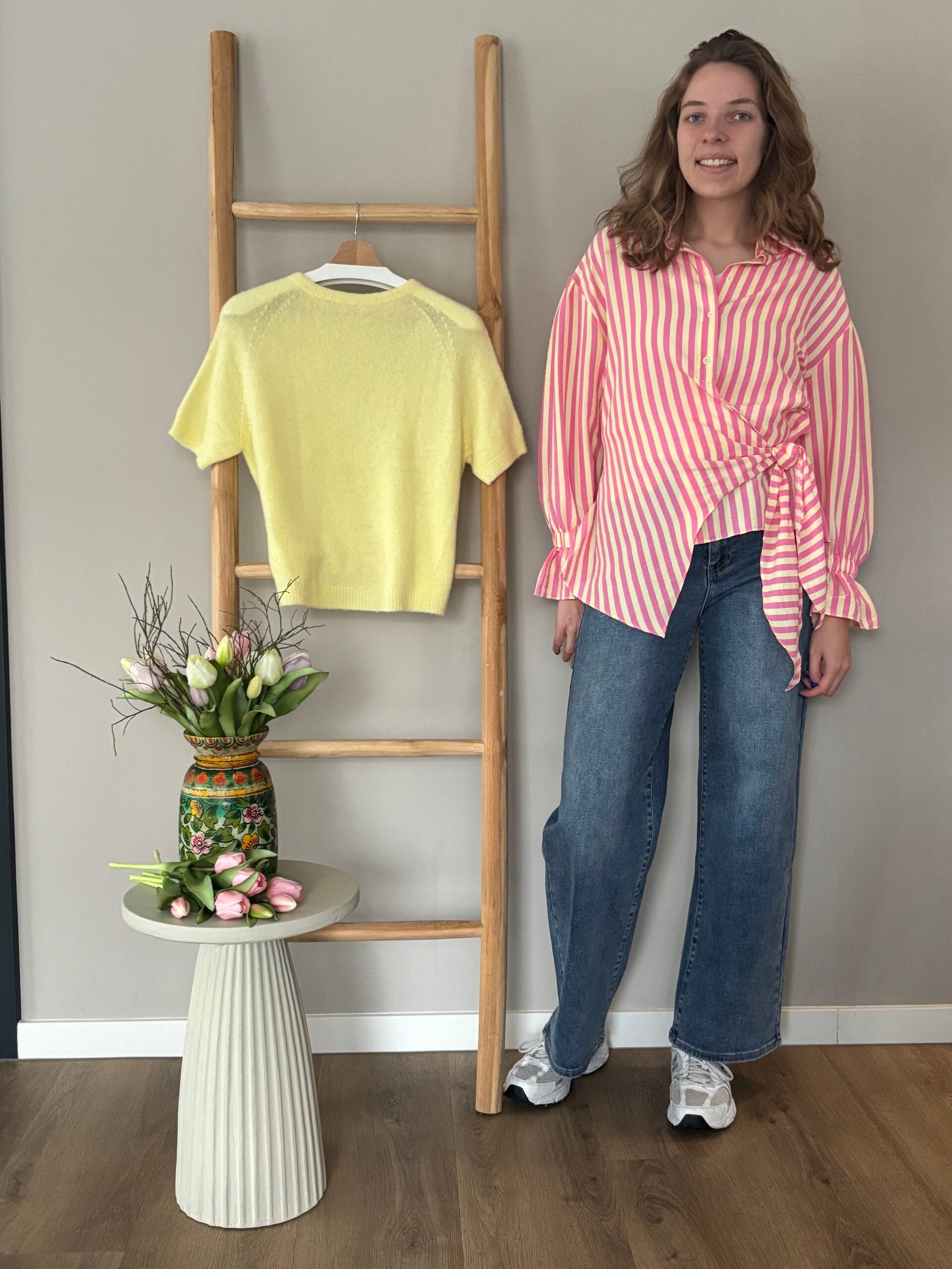 Geel roze blouse