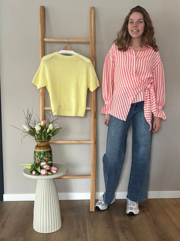 Geel roze blouse