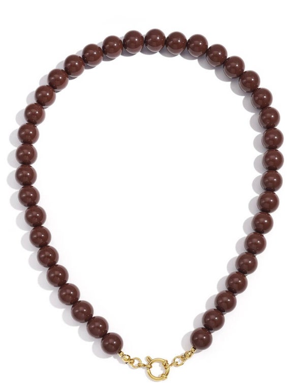 Bruine kralen ketting