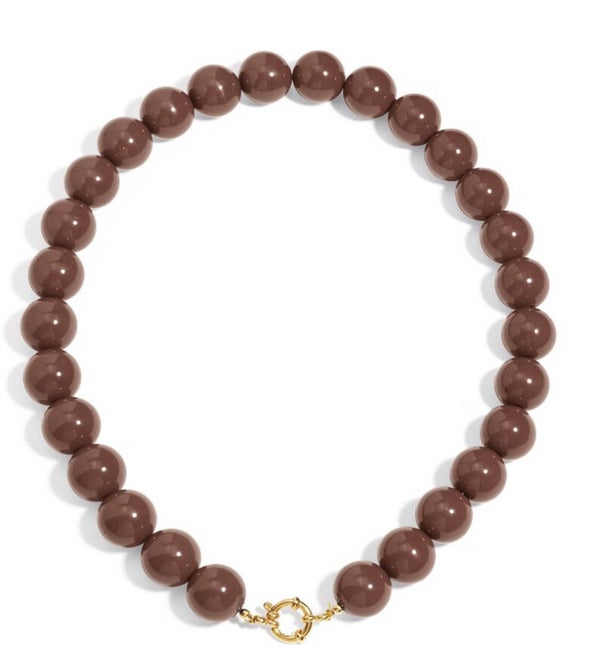 Dikke bruine kralen ketting