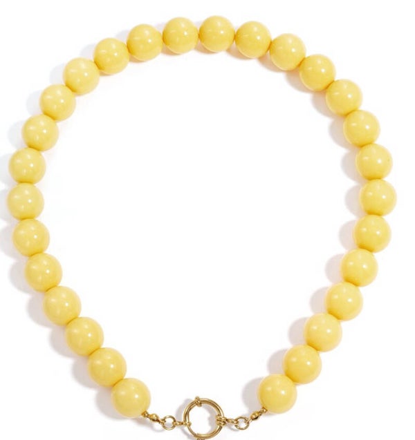 Gele kralen ketting