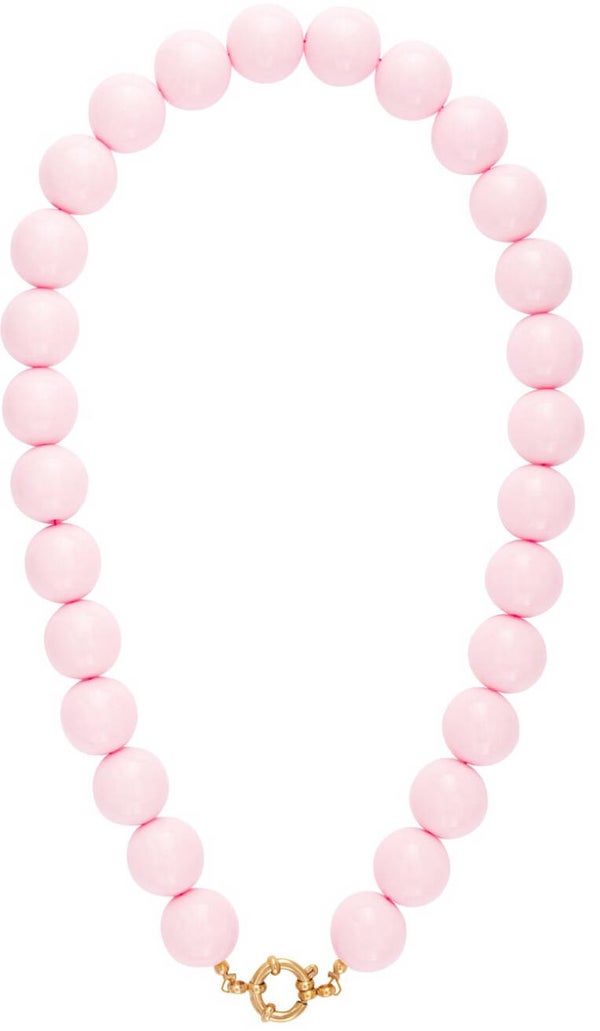 Grote roze kralen ketting