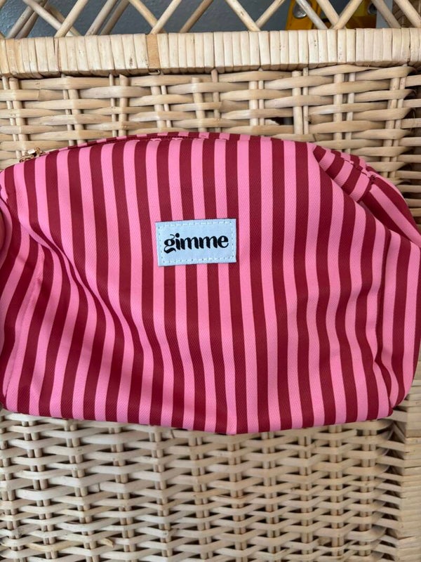 rood roze gestreept toilettas