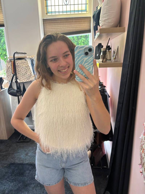 Witte veren top Julia