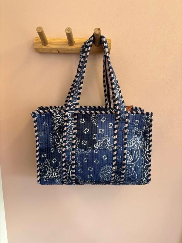 Kleine blauwe shopper