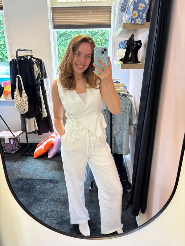 Witte linnen set