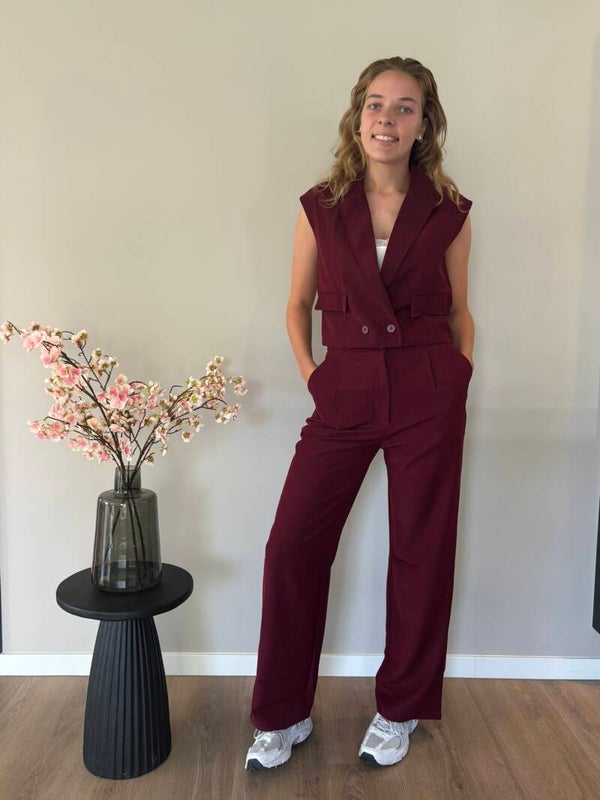 Bordeaux rode broek