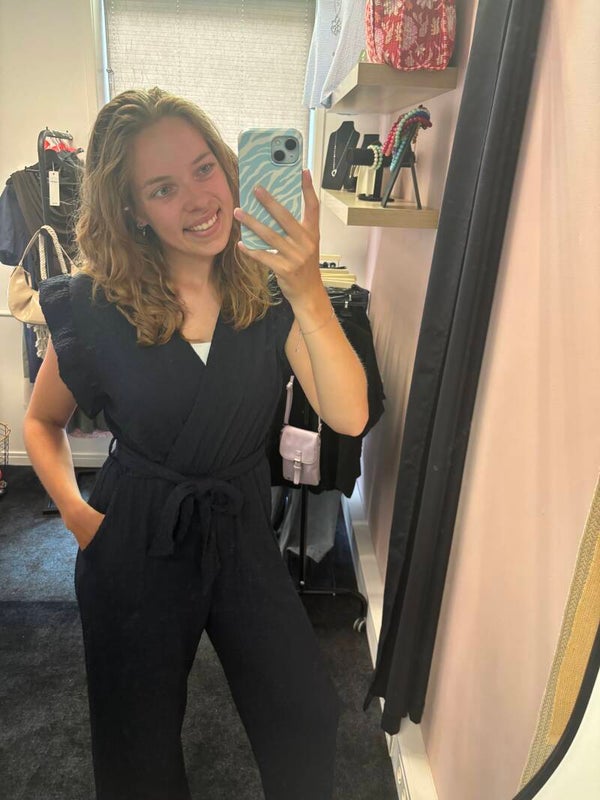 Blauwe jumpsuit