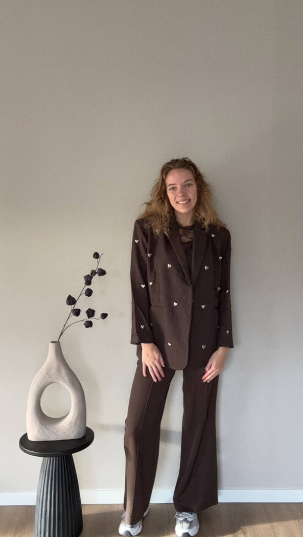 Hartjes blazer bruin