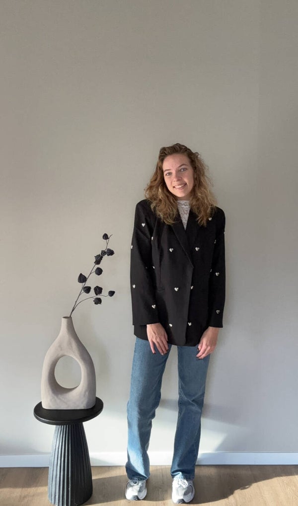 Hartjes blazer zwart
