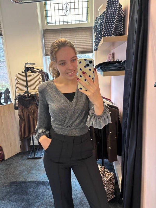 Zilveren glitter body