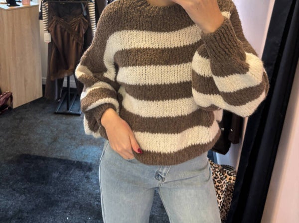 Beige taupe trui