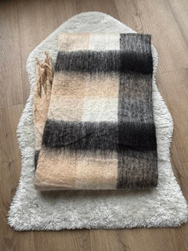 Zwart beige sjaal