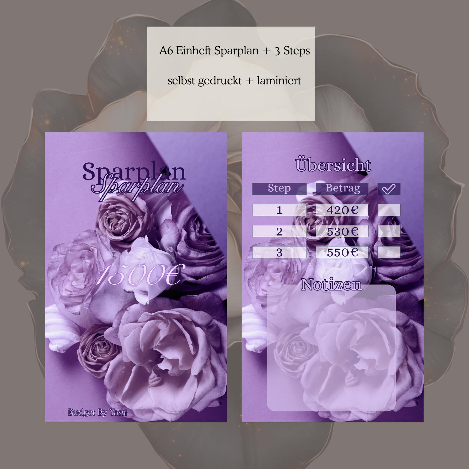 A6 1500€ Einheftsparplan