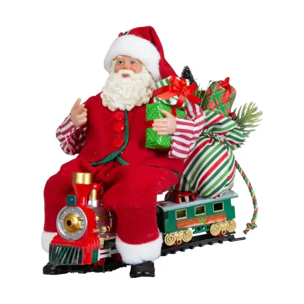 Christmas Paradies Weihnachtsmann auf Zug 28 x 32 cm von Interdeko GmbH