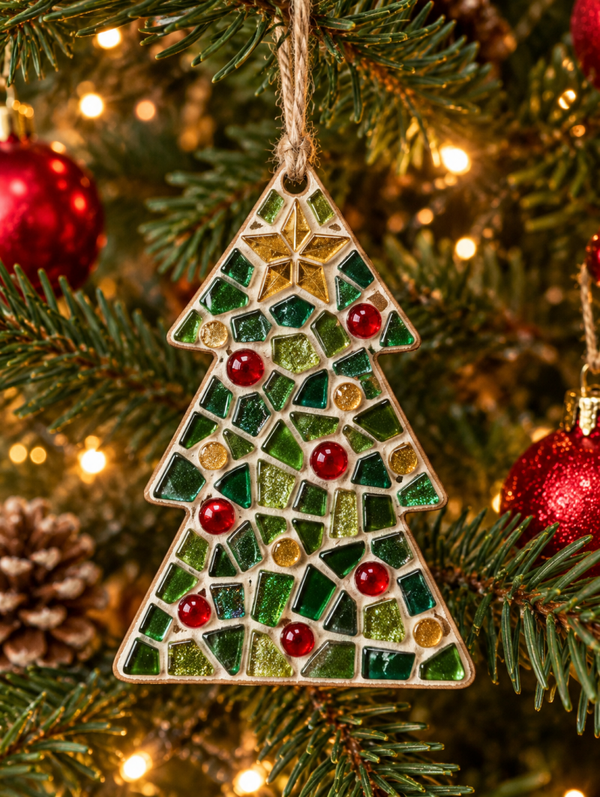 Kerstboom hanger "mozaïek"