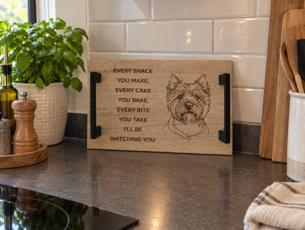 Dienblad eiken "Cairn terrier"