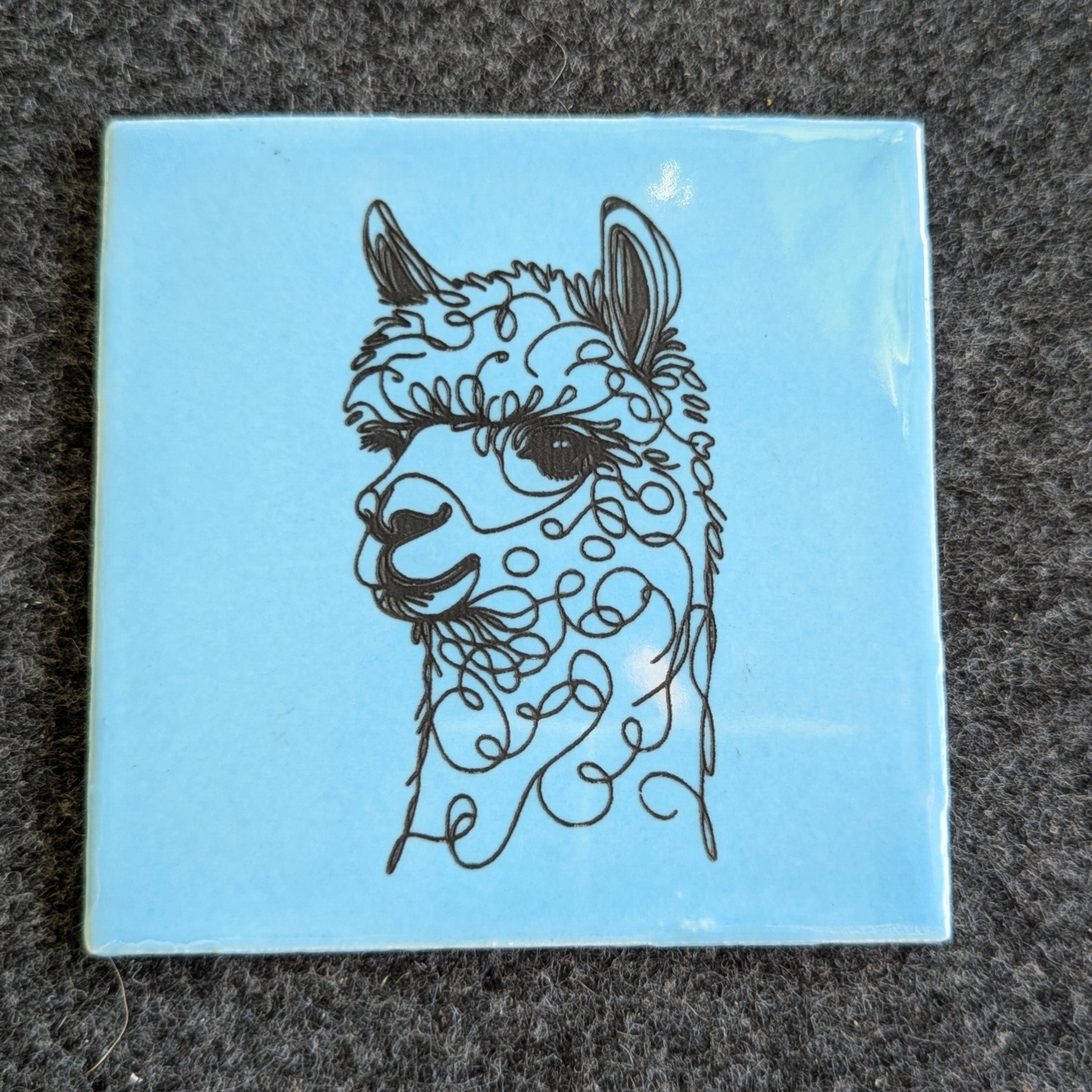 Tegeltje 10*10cm "Alpaca"
