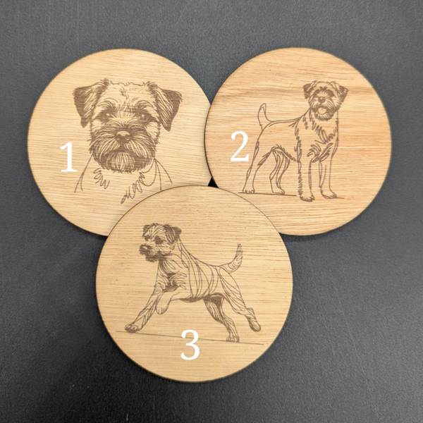 Onderzetters line-art "Border Terrier" per stuk