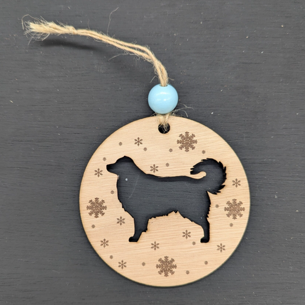 Kerstbal hout enkel "Australian Shepherd"