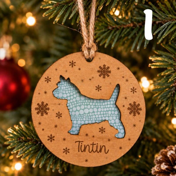 Kerstbal color "Cairn terrier"