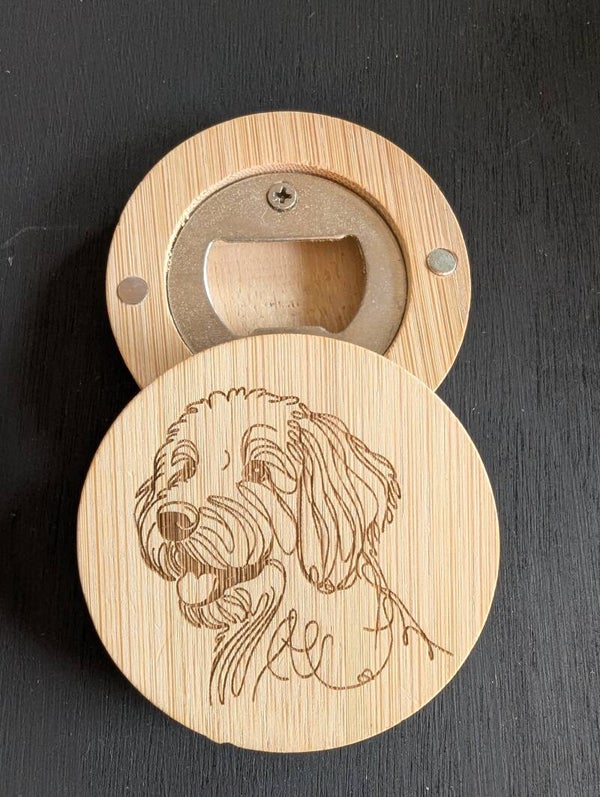 Flessenopener magnetisch  "Labra / golden Doodle"