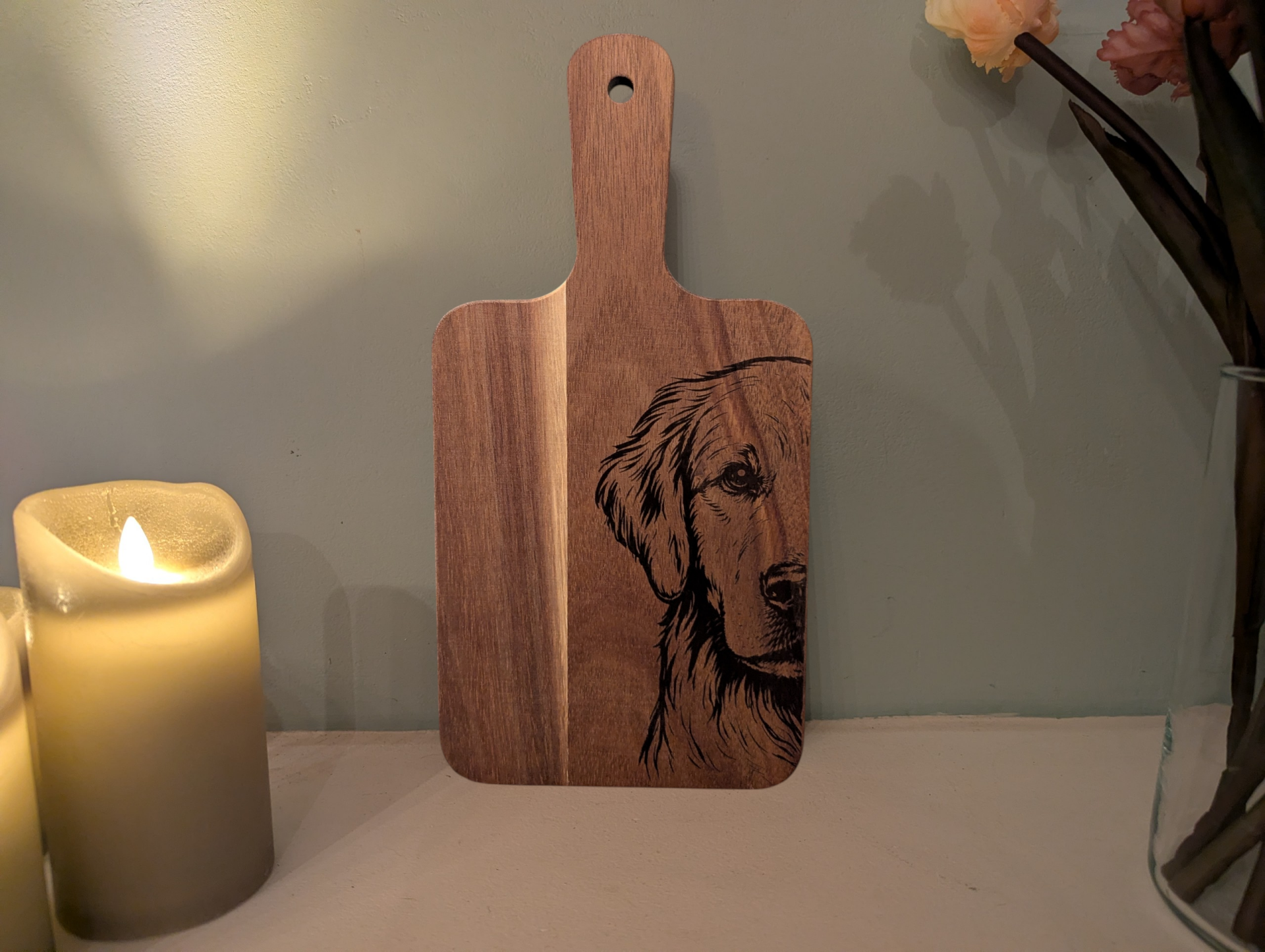 Borrelplank "Golden Retriever"