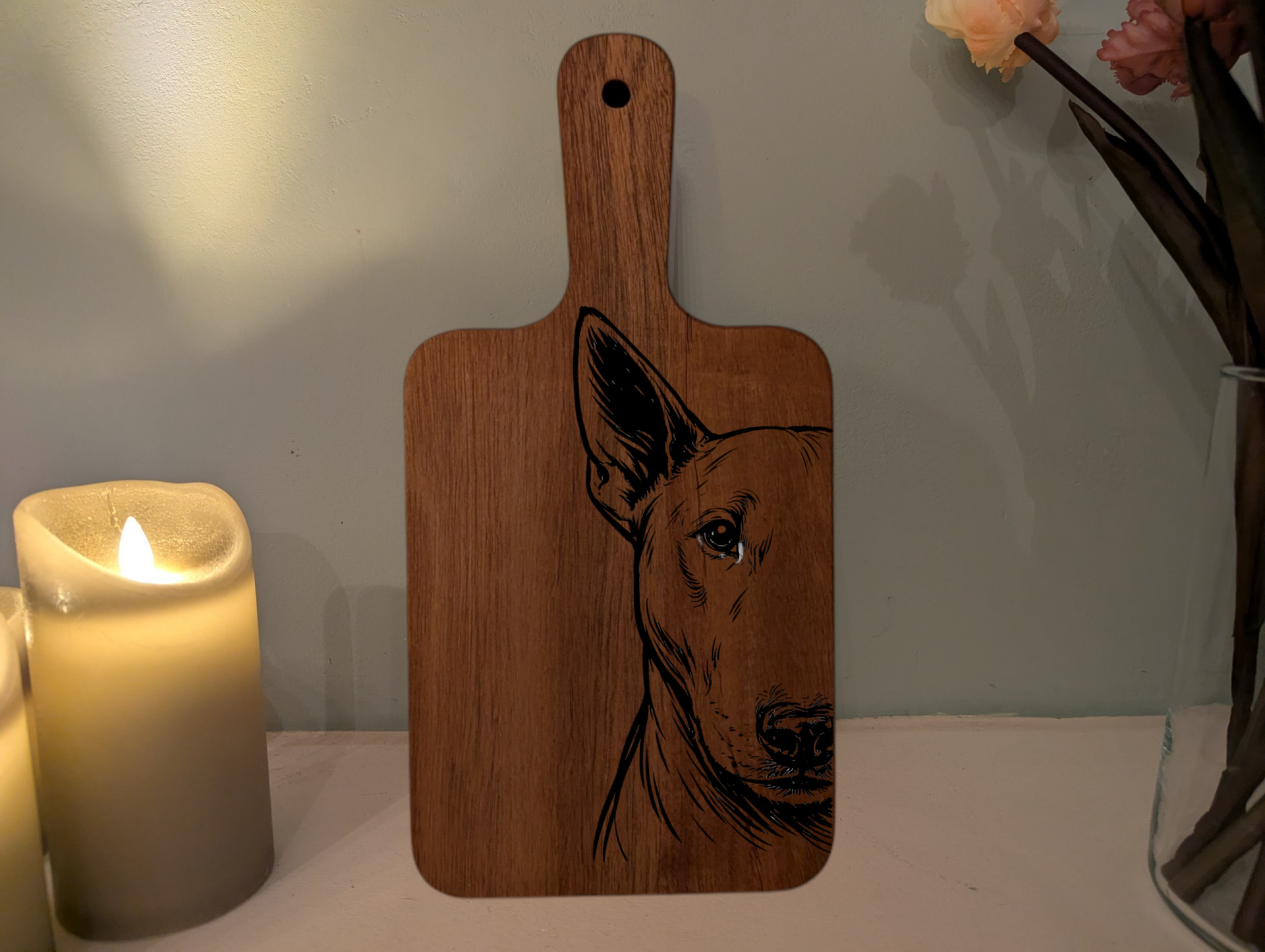 Borrelplank "Bull terriër"