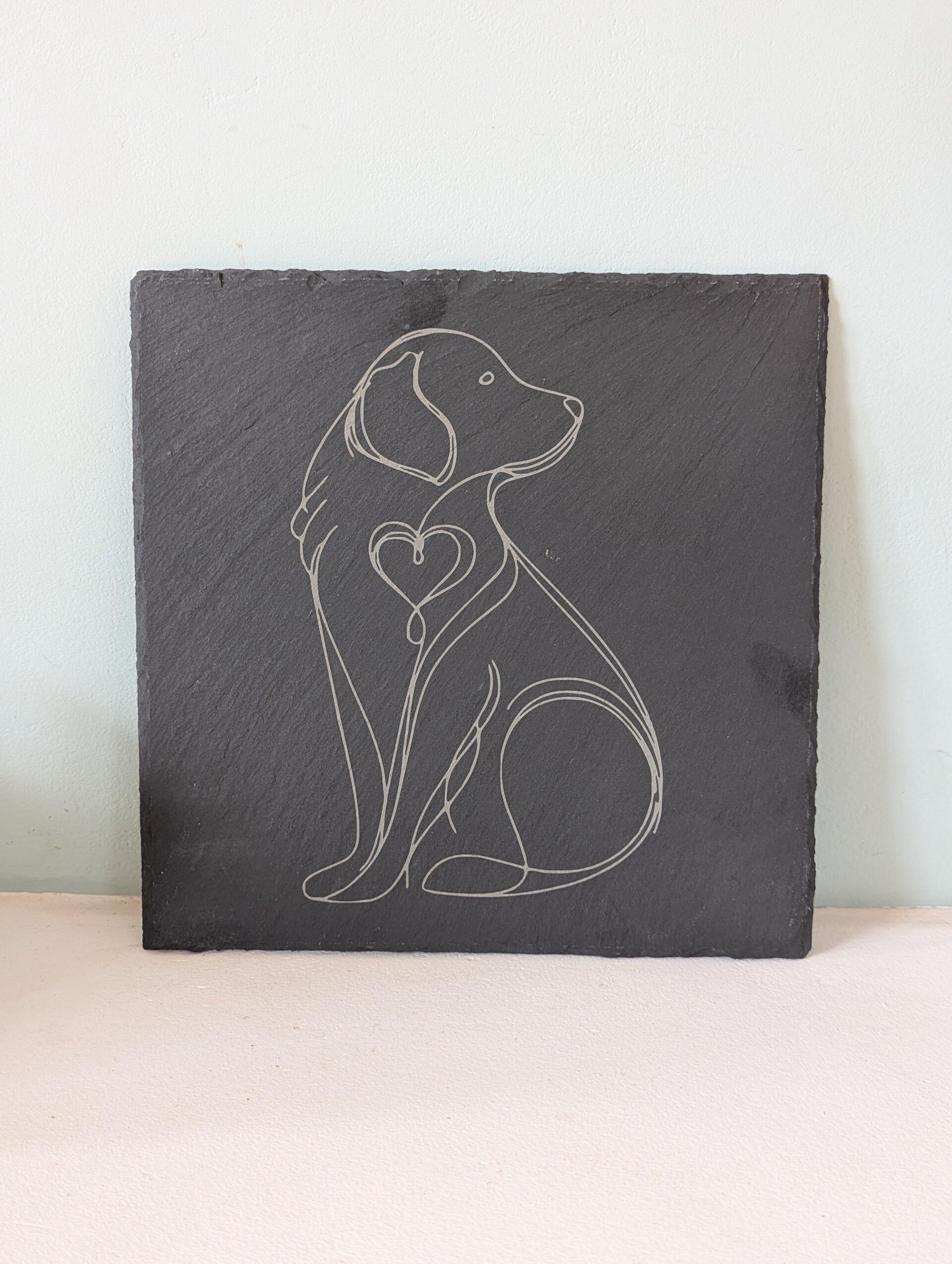 Leisteen plaat "Golden Retriever"