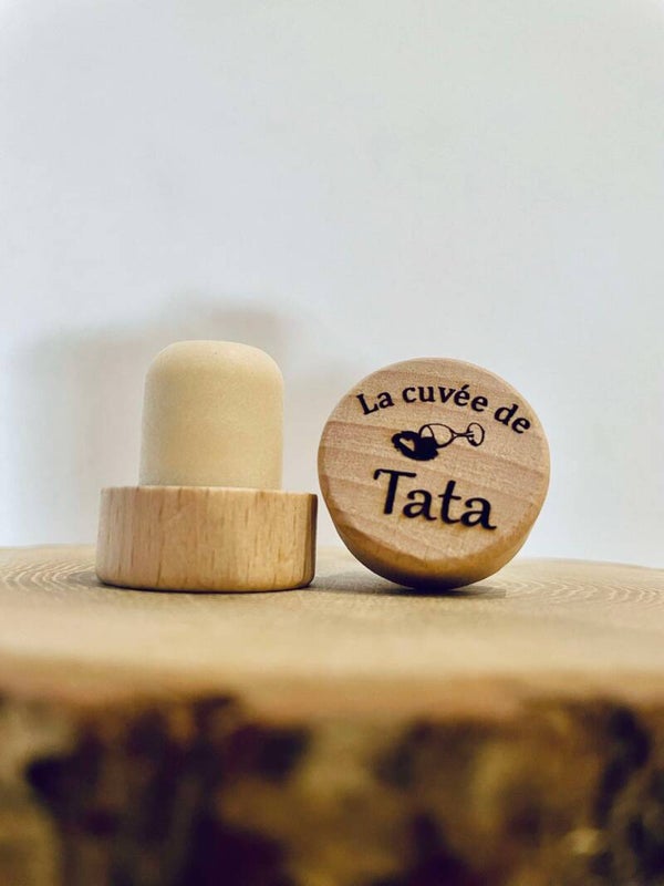 Bouchon de vin "la cuvée de tata"