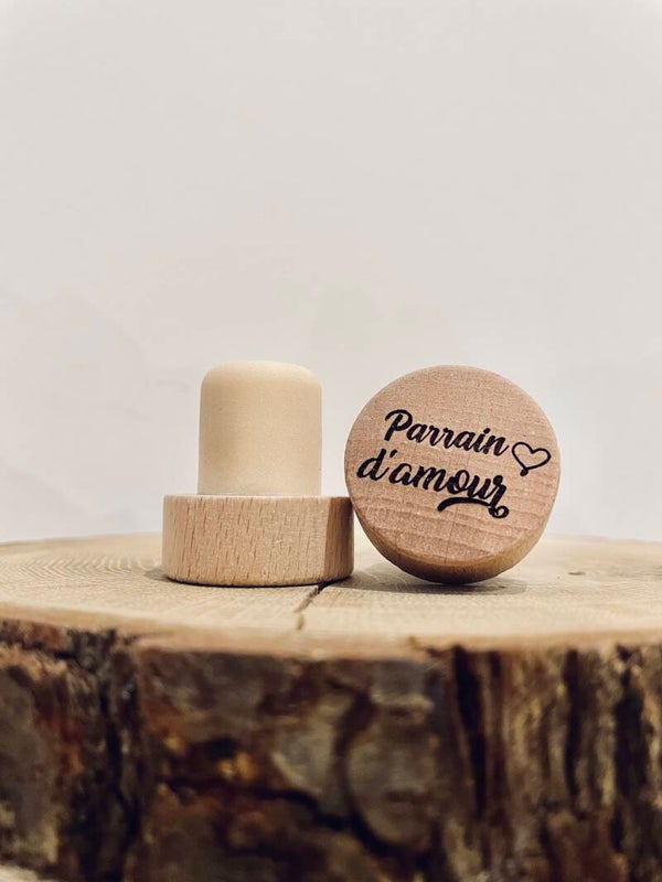 Bouchon de vin " Parrain d'amour "
