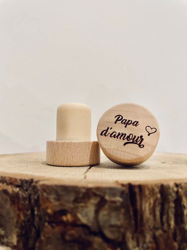 Bouchon de vin  " Papa d'amour "