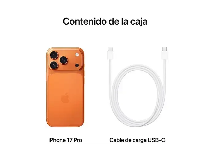 Apple iPhone 17 Pro, Naranja cósmico, 256 GB, 5G, 6.3" OLED Super Retina XDR, Chip A19 Pro, iOS