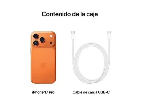 Apple iPhone 17 Pro, Naranja cósmico, 256 GB, 5G, 6.3" OLED Super Retina XDR, Chip A19 Pro, iOS