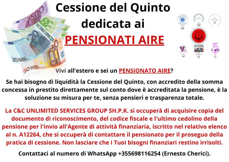 cessione del quinto, defiscalizzazione della pensione, iscrizione aire, residenza all'estero, trasferimento all'estero