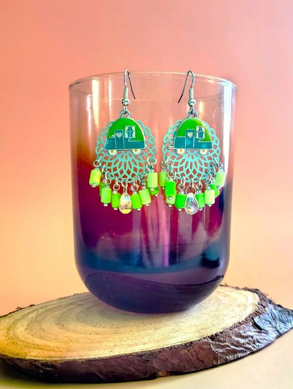 TAKE A MOMENT by Earring Meadows - Green - Blue - Silver - Camping - Earrings