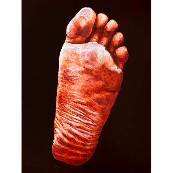 His left foot