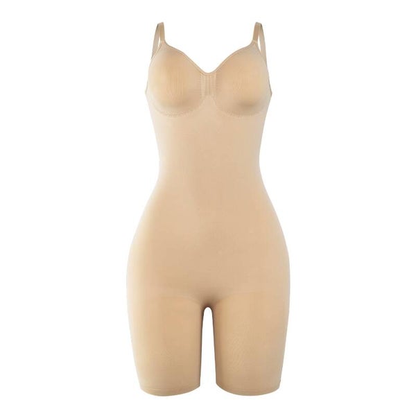 Seamless Sculpt Mid Thigh Bodysuit Nude