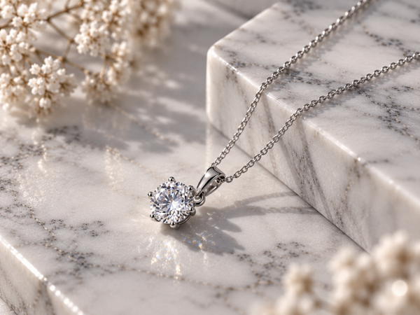 Naszyjnik z moissanitem 1 ct – srebro 925