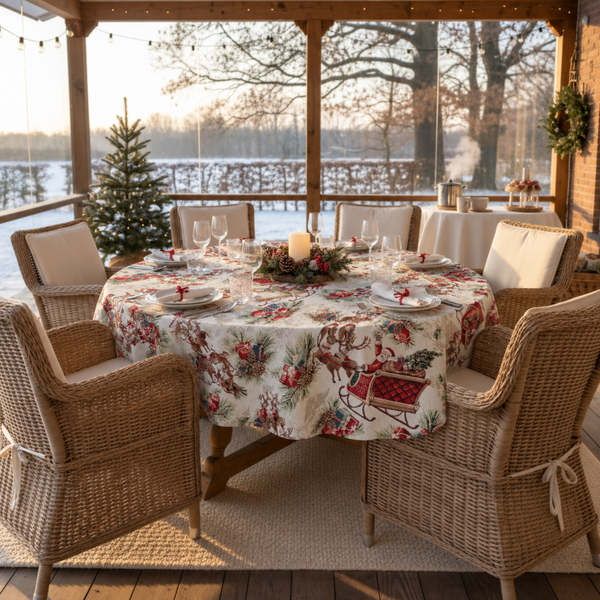 Gobelin - Santa Sled Kerstkleed Rond