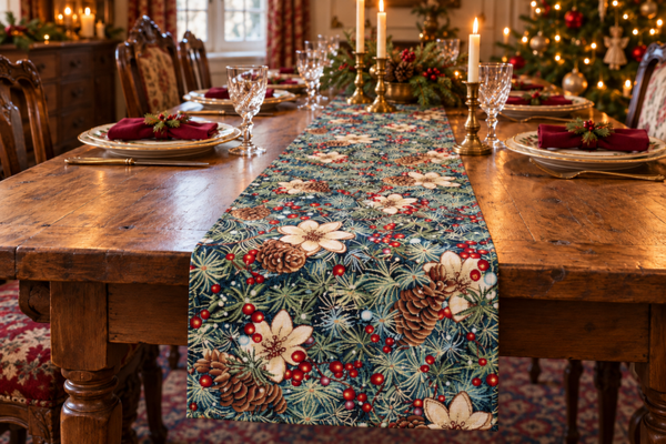 Gobelin Pines Sapin Kerst Tafelloper
