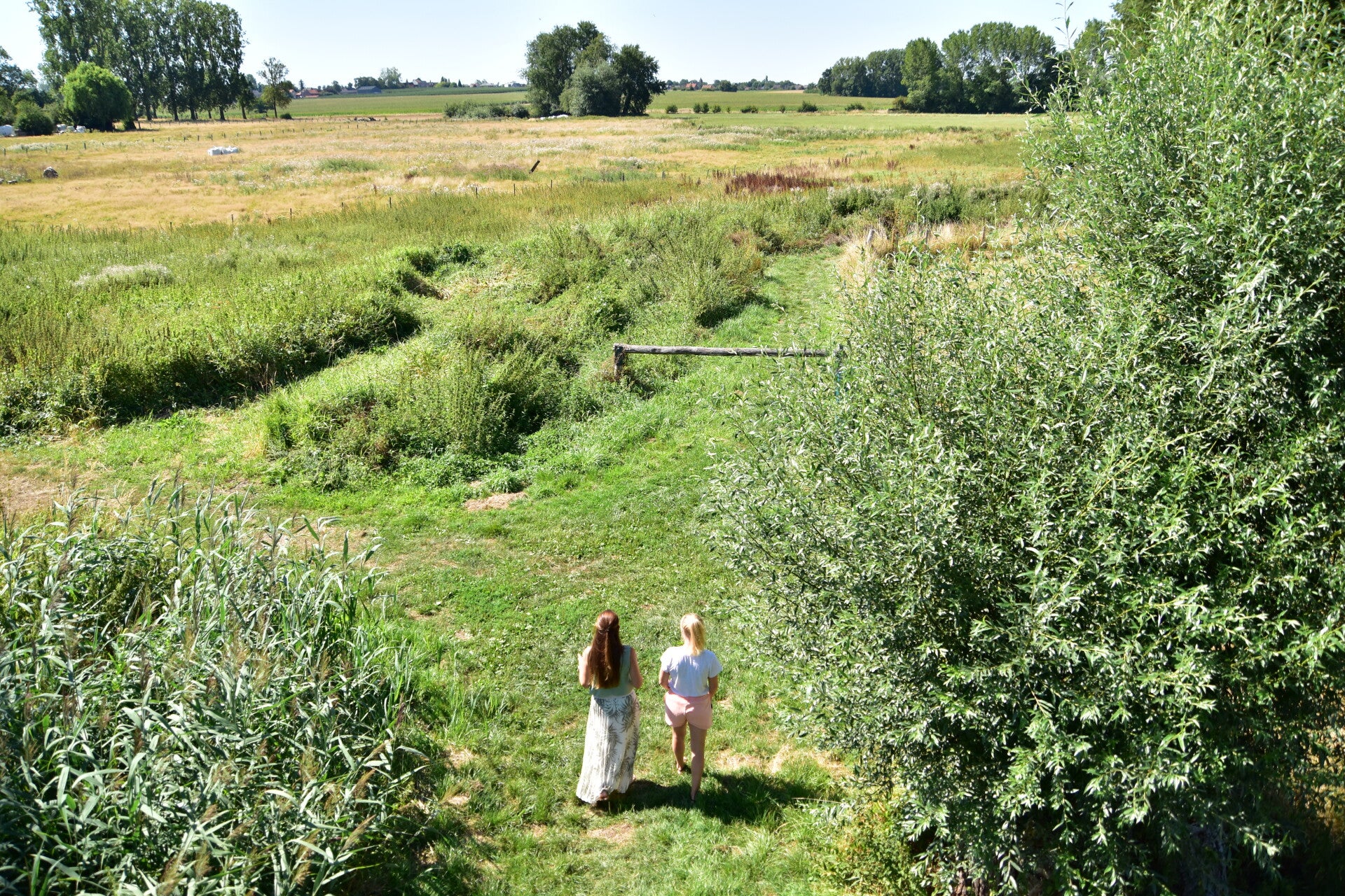 Cliënte tijdens wandelcoaching met stress- en burn-outcoach Anke Sempels in de natuur, regio Tienen en Diest.
