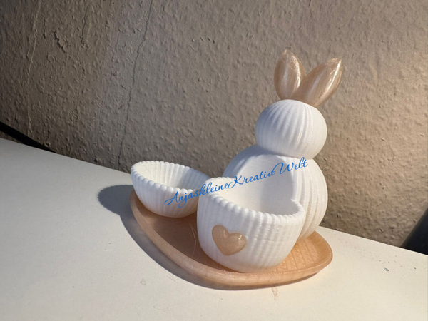 Eierbecher Hase mit Tablett