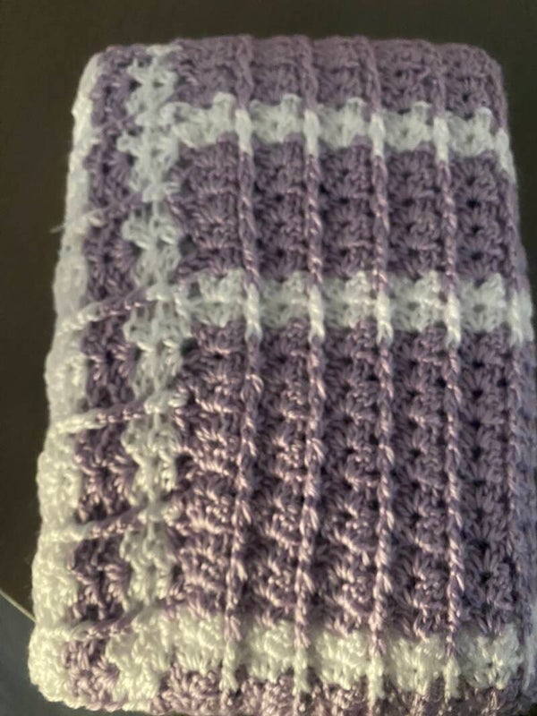 Baby Blanket - Mauve / White