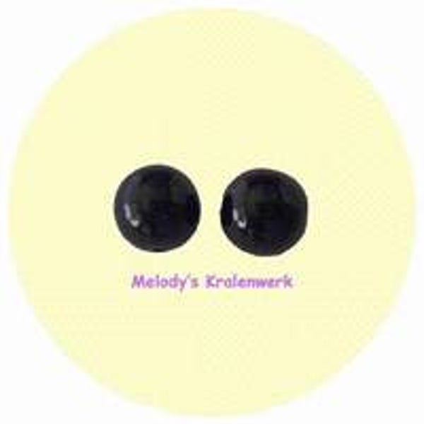 Zwarte glazen parels 8 mm - ca 75 st