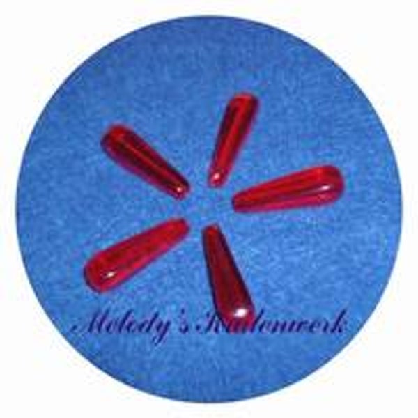 Rode glaskralen 26 x 6 mm - 4 st