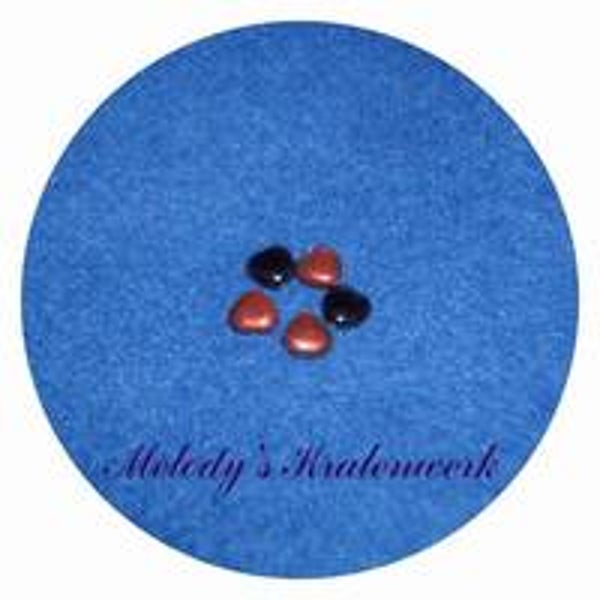 Glazen hartjes met oranje/rode glans 8 mm - 10 st