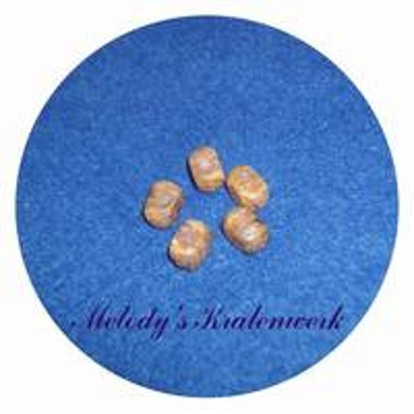 Bruine glaskralen 10 x 6 mm - 5 st