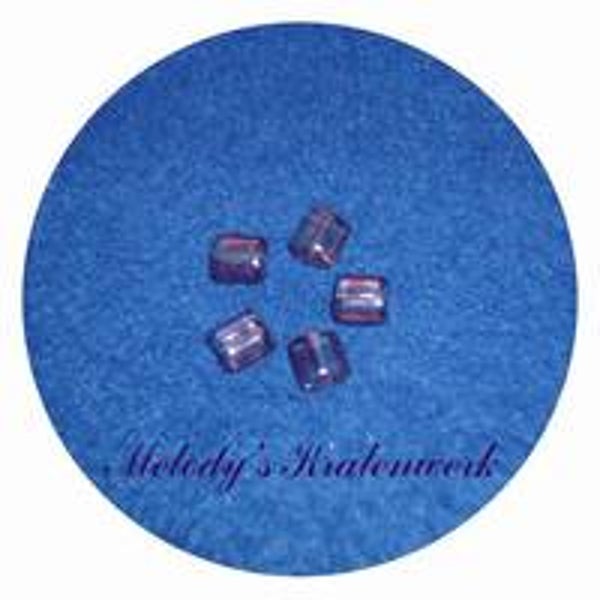 Paarse glaskralen 8 x 6 mm - 10 st